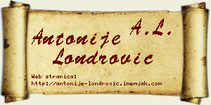 Antonije Londrović vizit kartica